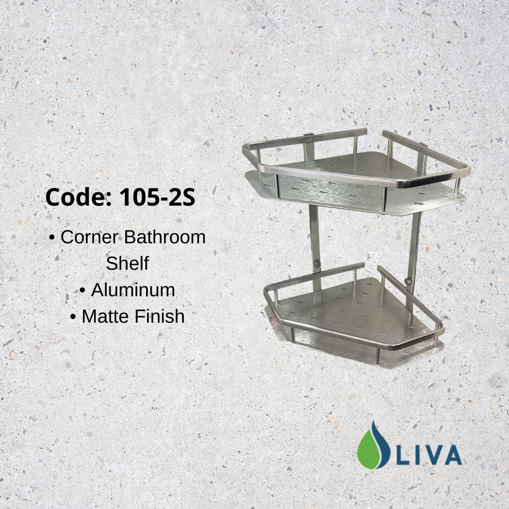 Oliva Two Layer Corner Bathroom Shelves - 105-2S