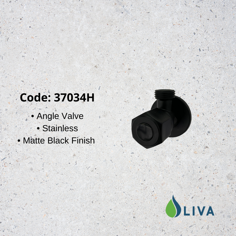 Oliva Single Black Angle Valve - 37034H