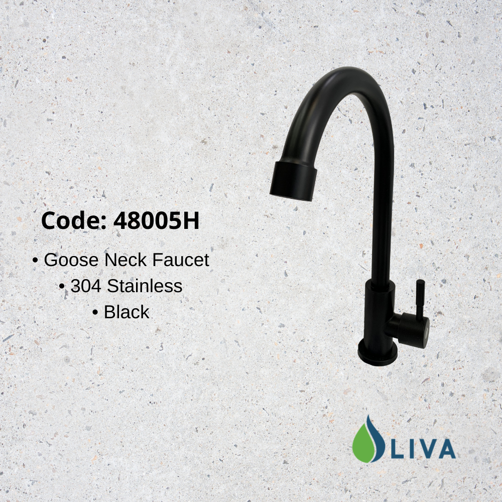 Oliva Black Gooseneck Faucet - 48005H