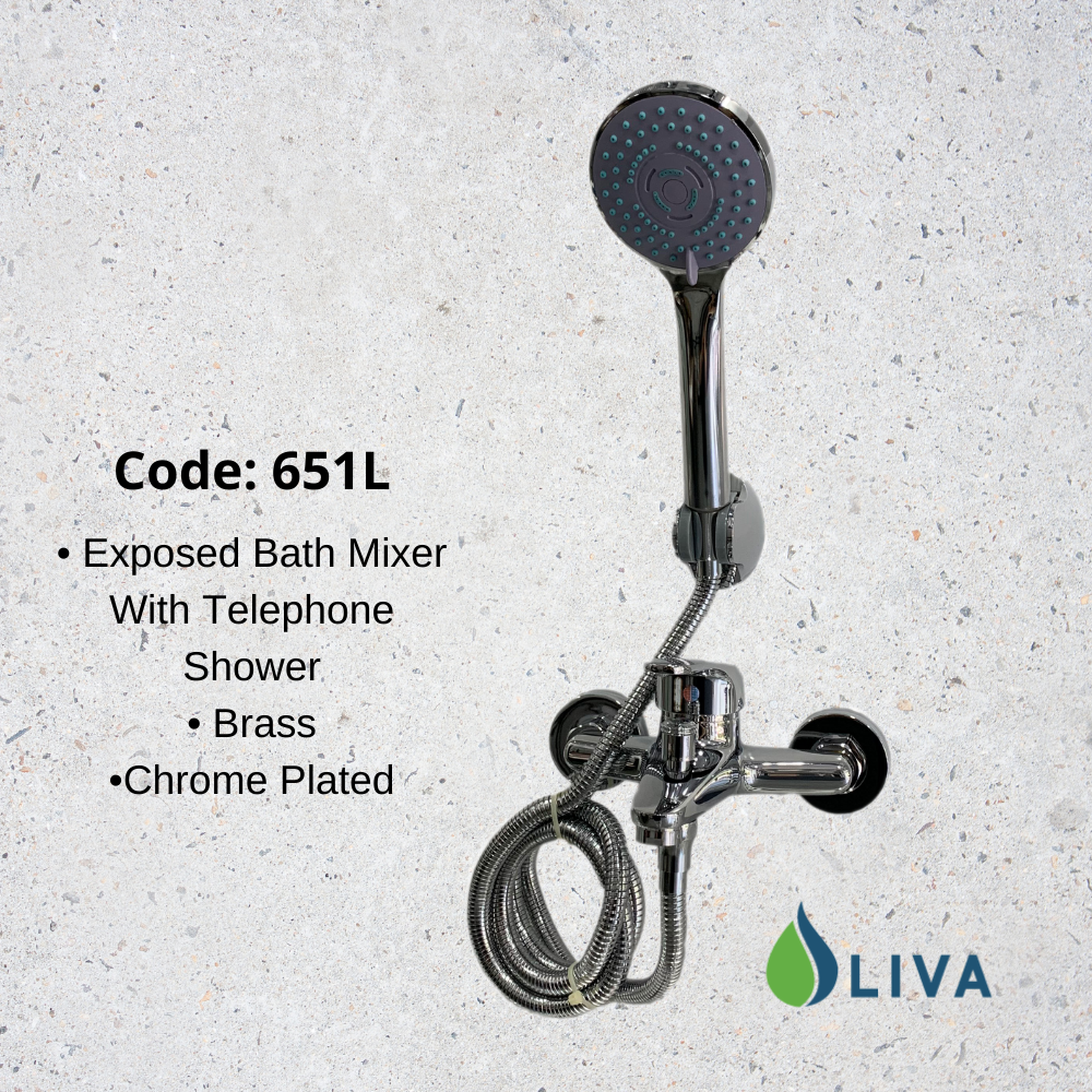 Oliva Exposed Bath Mixer With Telephone Shower - 651L