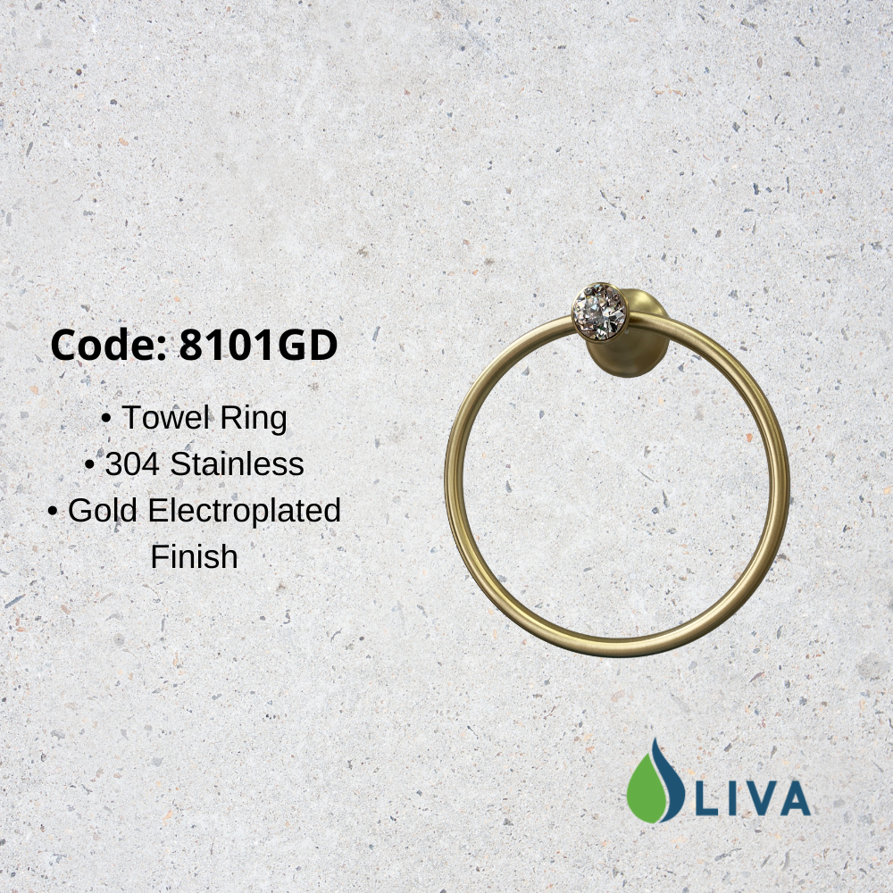 Oliva Gold Towel Ring - 8101GD