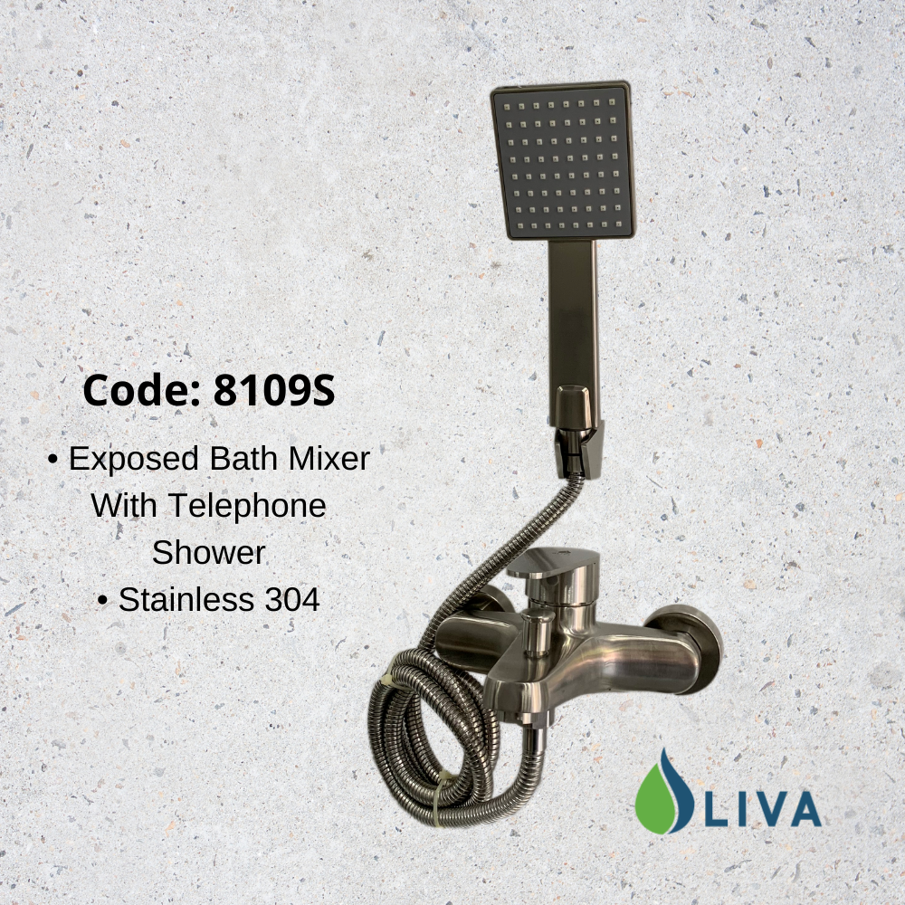 Oliva Exposed Bath Mixer With Telephone Shower - 8109S