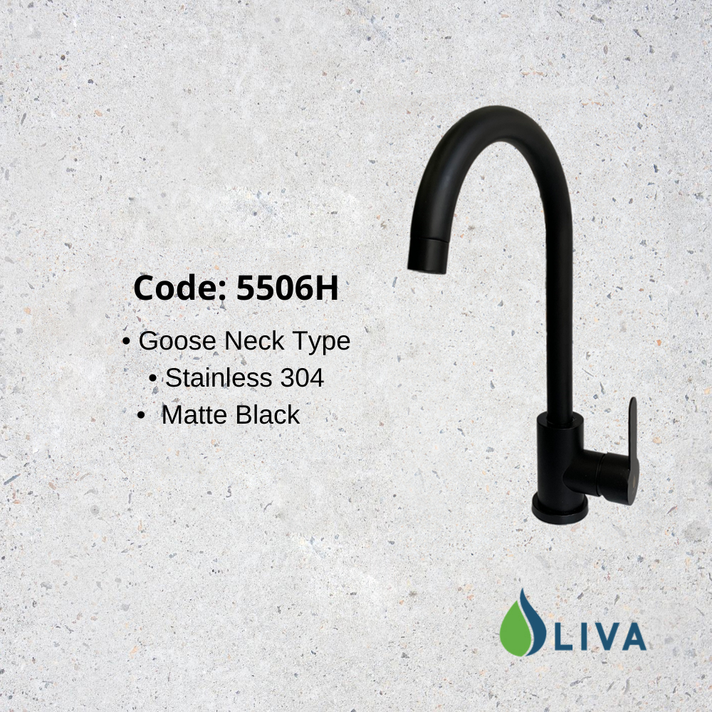 Oliva Black Gooseneck Faucet - 5506H